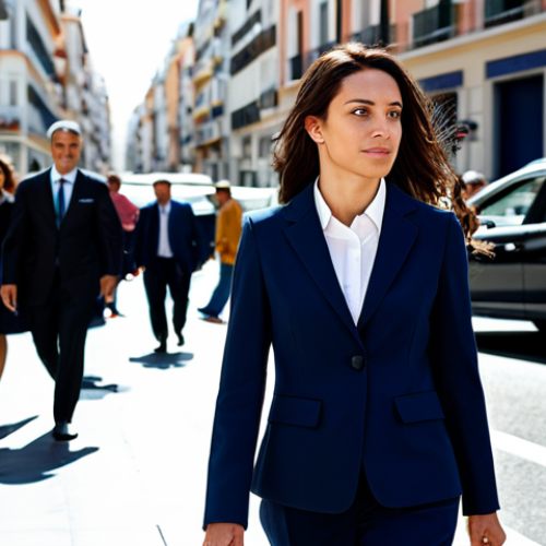 또봇 굿즈 온라인 구매처 - Modern Businesswoman**

"A professional businesswoman in a modest business suit, walking confidently...