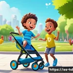 또봇 주제곡의 인기 이유 - A lively and colorful animated scene featuring diverse children happily singing and dancing to a cat...